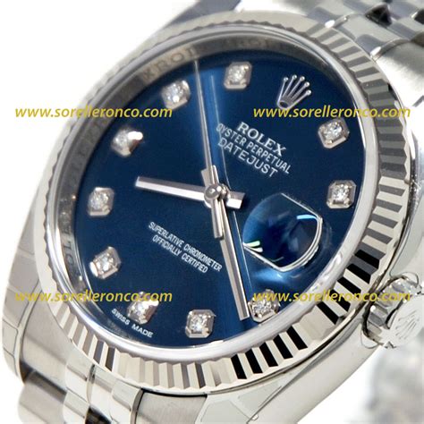 rolex datejust brillanti prezzo|Rolex Datejust blu.